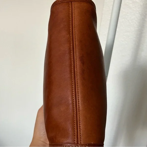 COACH Vintage Kimball Tan Leather Crossbody Bag Round - Picture 7 of 15